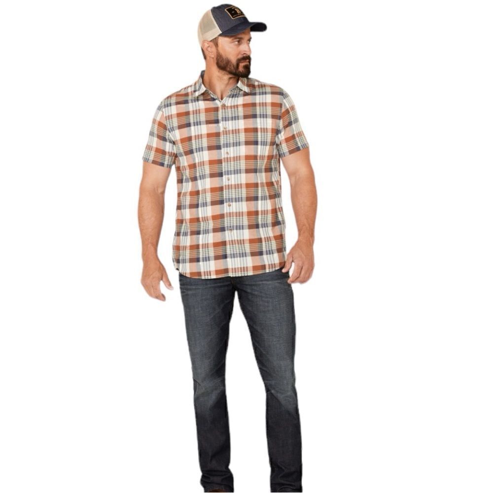 Pendleton Truman Multi Plaid Print Short Sleeve Button Down Shirt